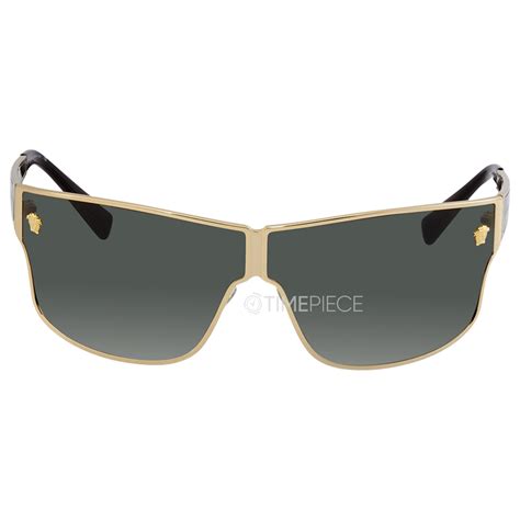 versace sunglasses ve2206 100271 gold 72 mm|Versace Brown Mirror Gold Rectangular Sunglasses VE2206 .